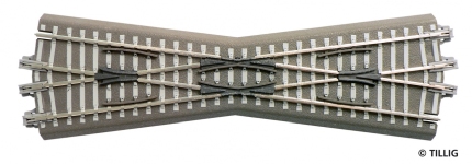 TILLIG 83760 - Bettungsgleis Länge 166mm Kreuzung 15° (TT, H0m)